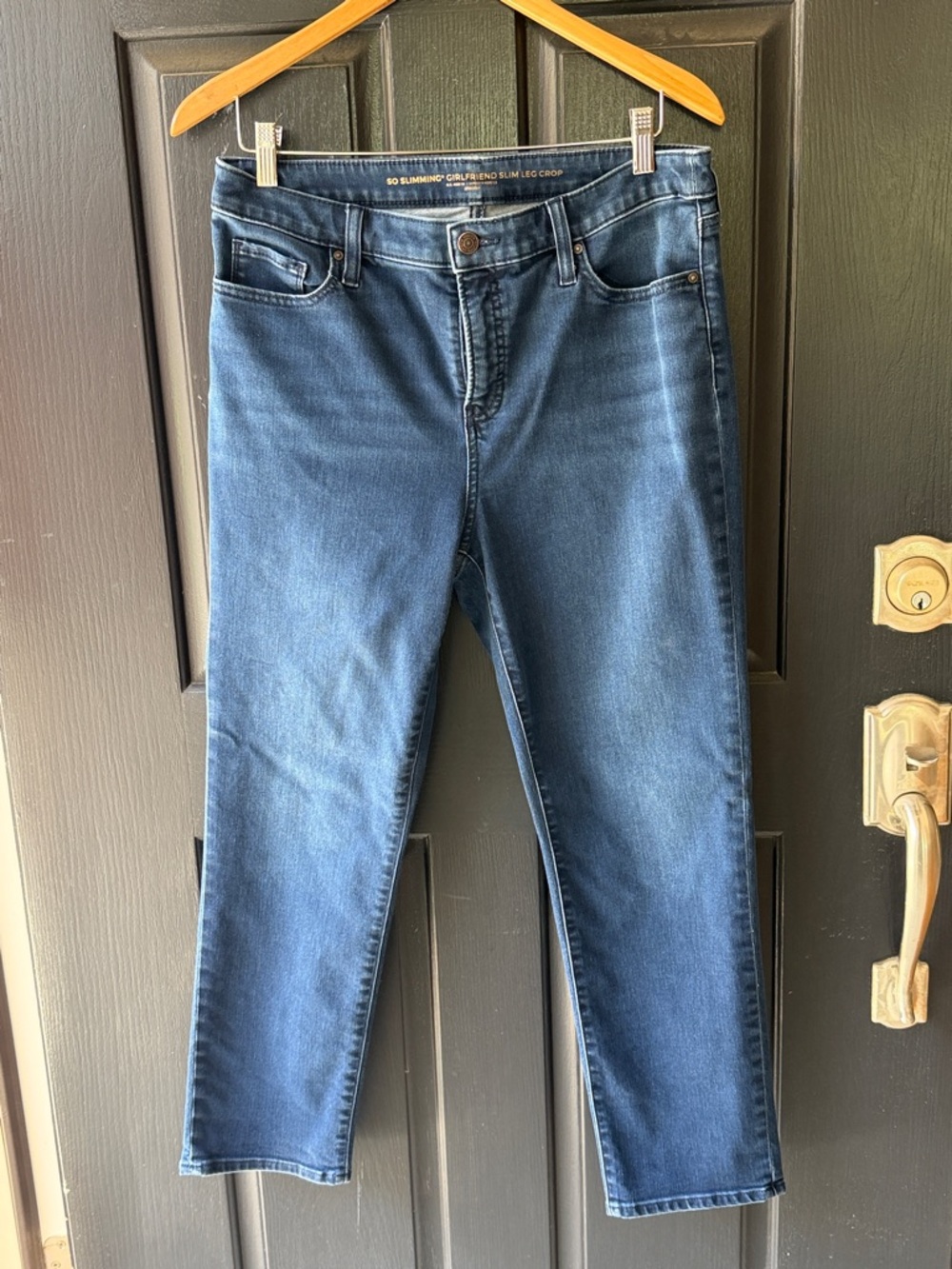 Chico's Midwash Slim Crop Jeans in Dark Blue